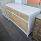 Smartstuff white lacquered dresser and natural wood drawers