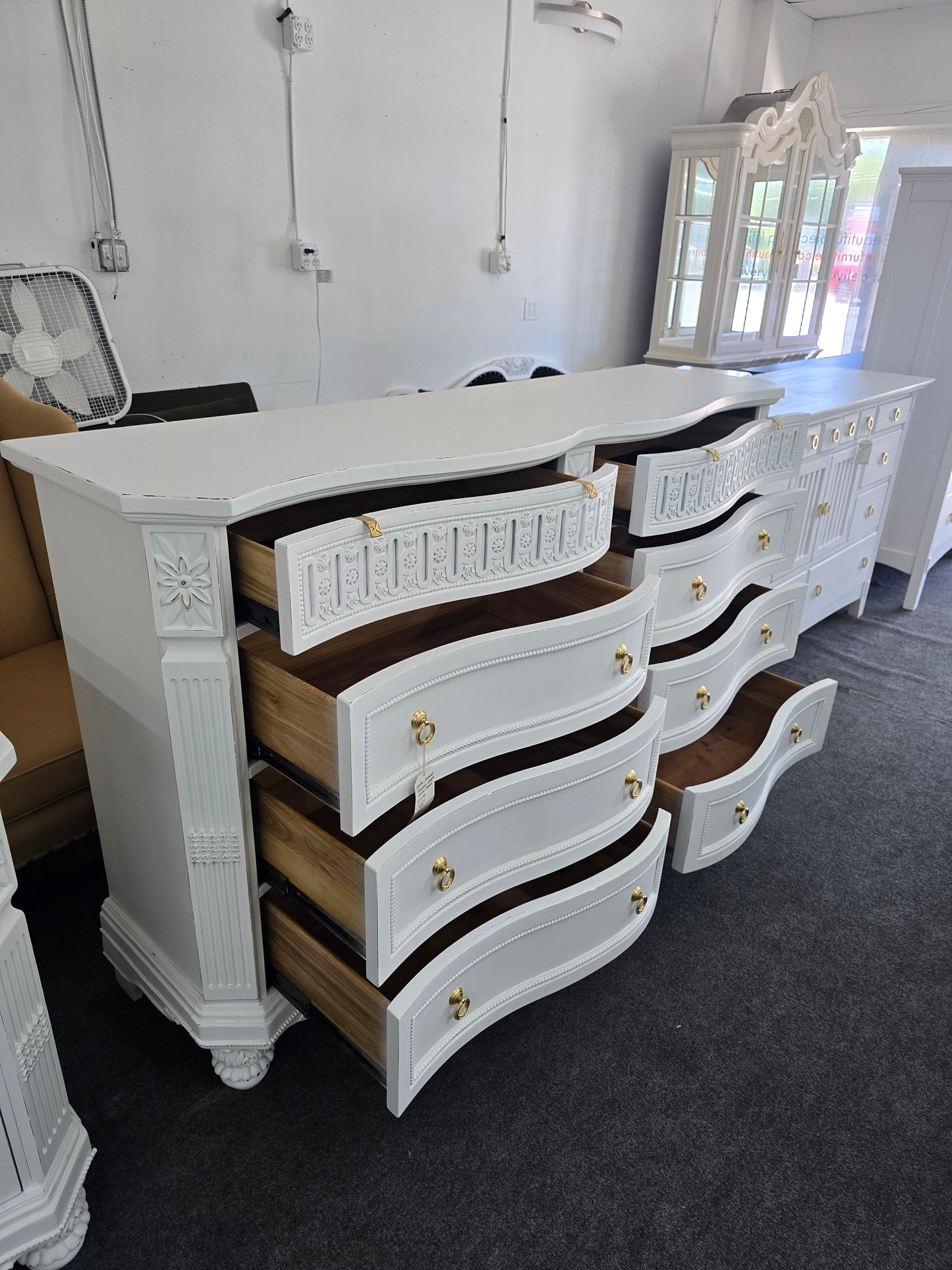Gorgeous white Distressed lacquered dresser