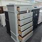 6 drawers pale green chest