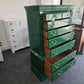 Green lacquer solid wood chest
