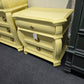 Cute carved soft yellow nightstand