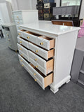 Solid wood lacquer white dresser