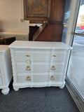 Super cute carved 3 drawers white dresser