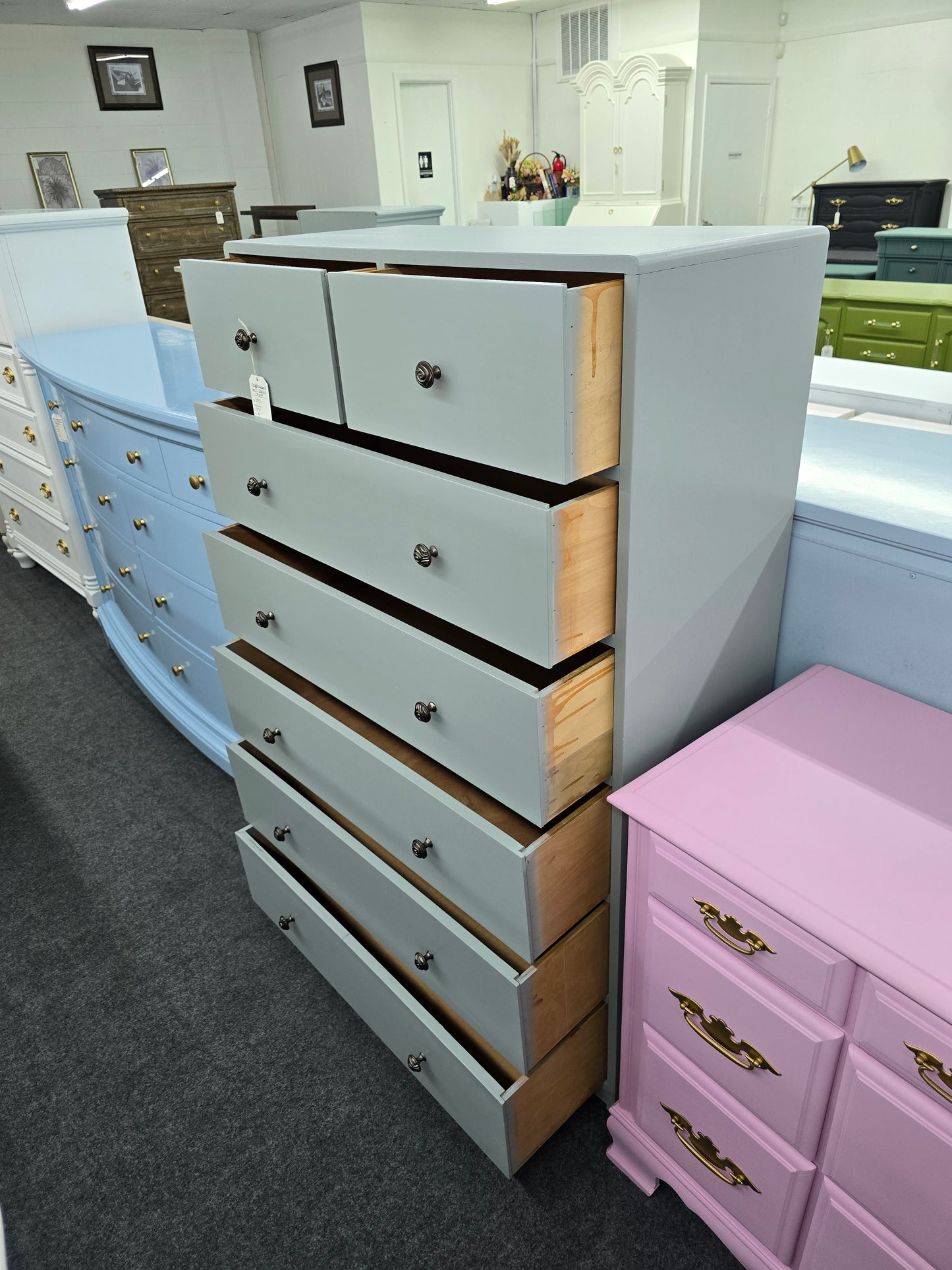 Solid wood Rustic gray chest