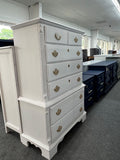 Vintage white Distressed chest of drawers