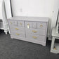 Solid wood purple antique dresser