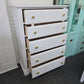 Solid wood white 5 drawers chest