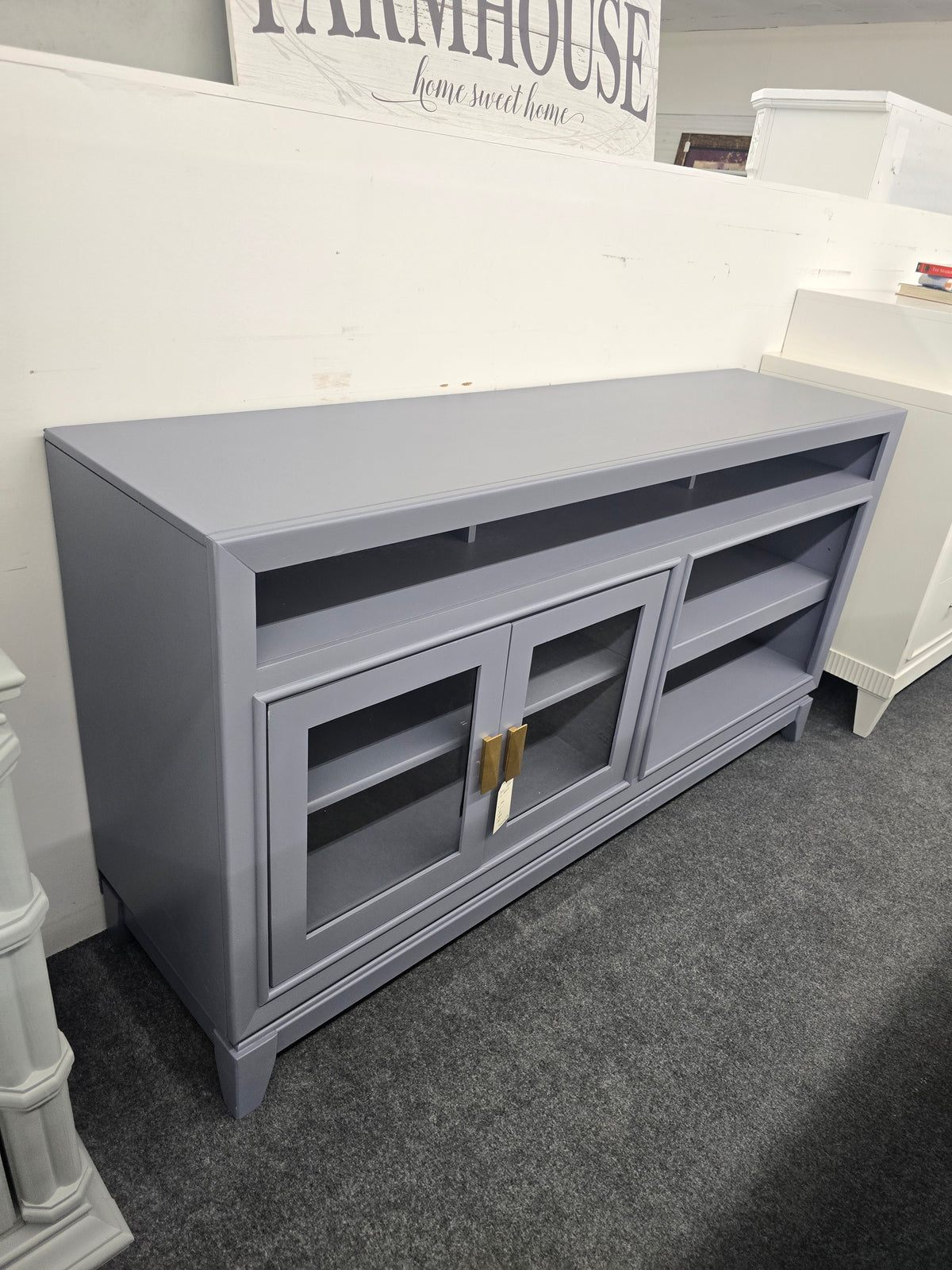 Blue/gray tv stand