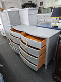 Dixie bowfront gray dresser