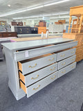 8 drawers gray dresser