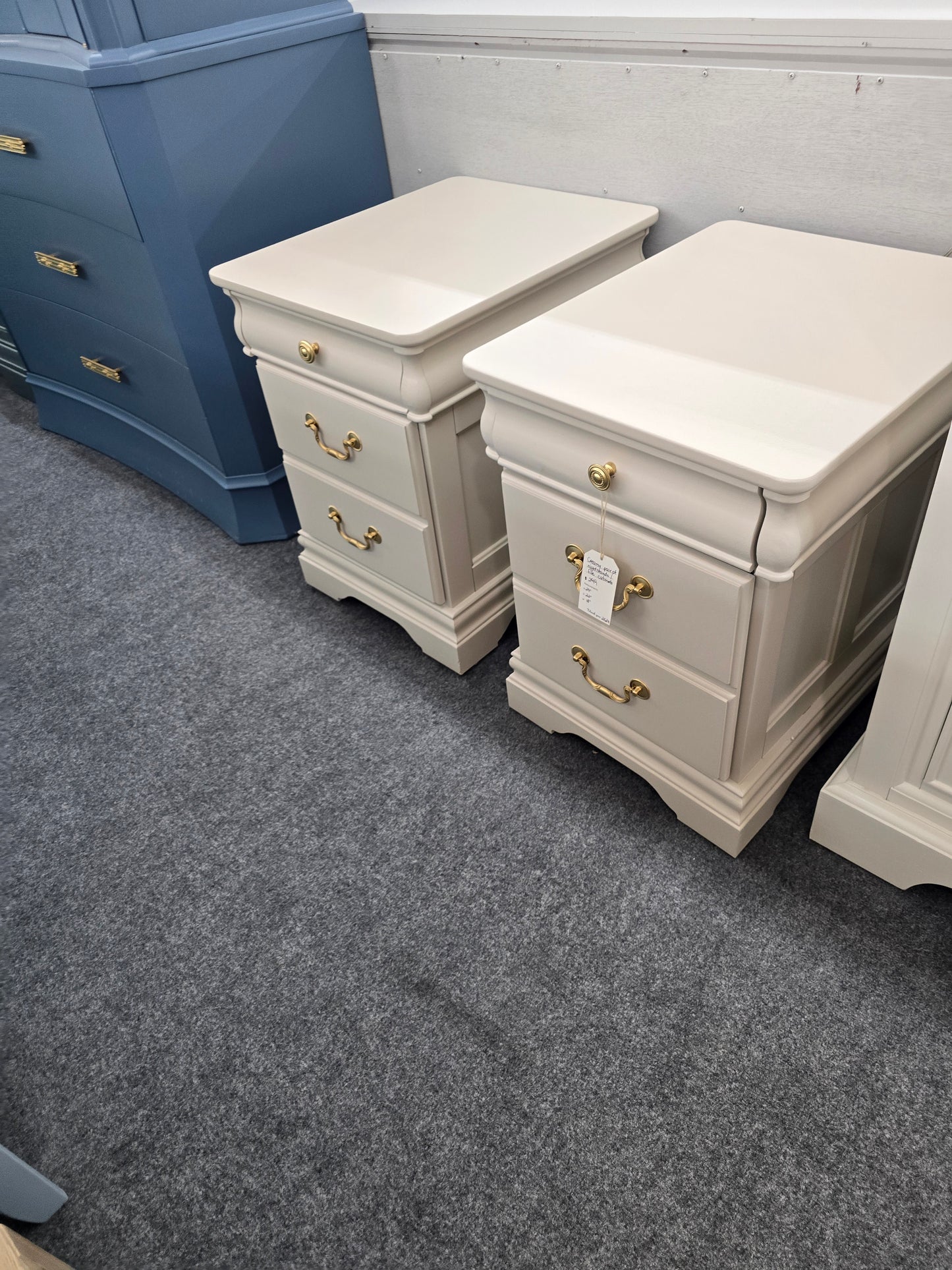 Creamy pair of nightstands/ file cabinets