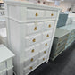 Solid wood white tall chest
