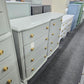 8 drawers gray dresser - solid wood
