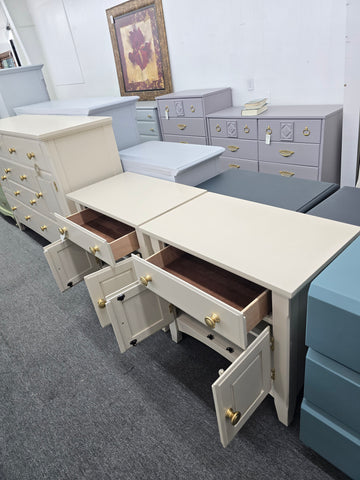 Cream pair of nightstands