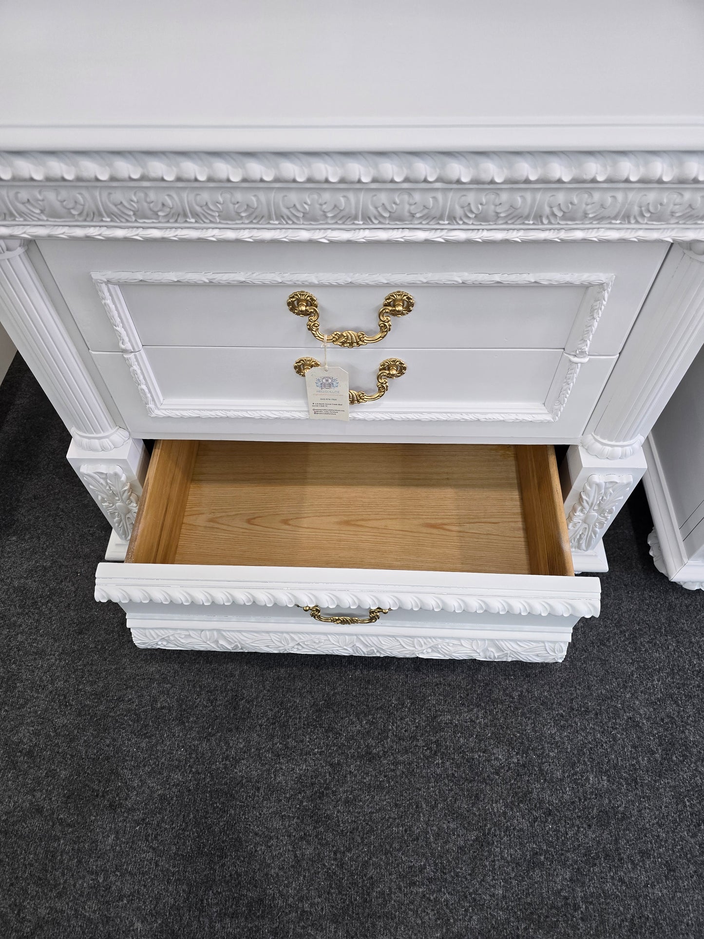 Gorgeous white 3 drawers nightstand