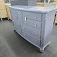 Blue gray bowfront dresser