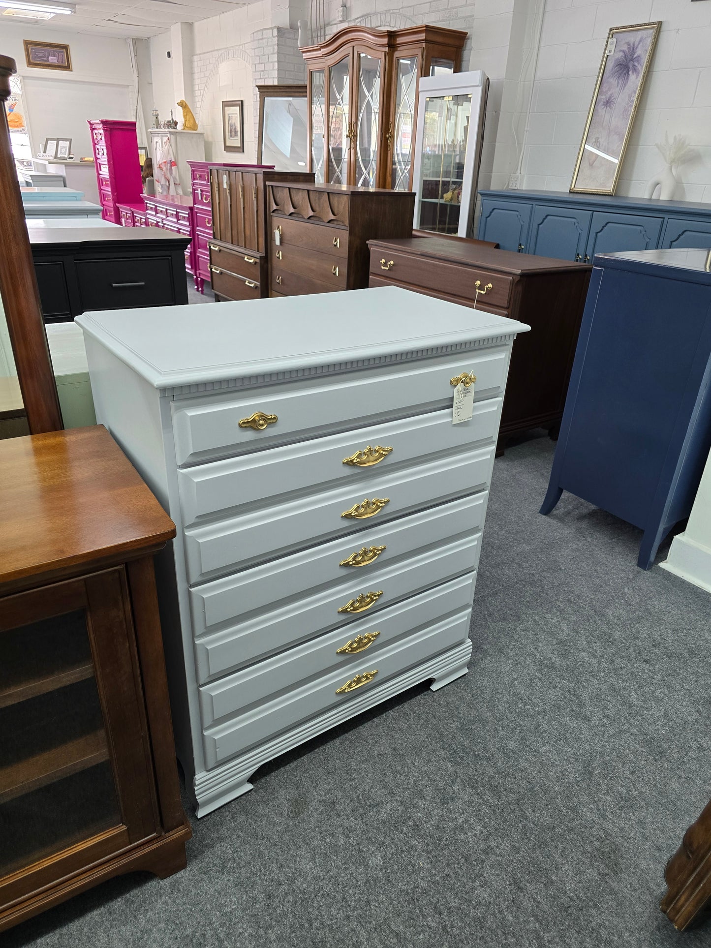 4 drawers blue/gray chest
