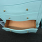Solid wood blue Lacquered curved chest