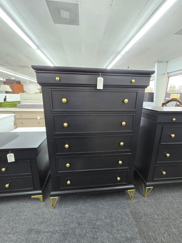 Black 6 drawers chest