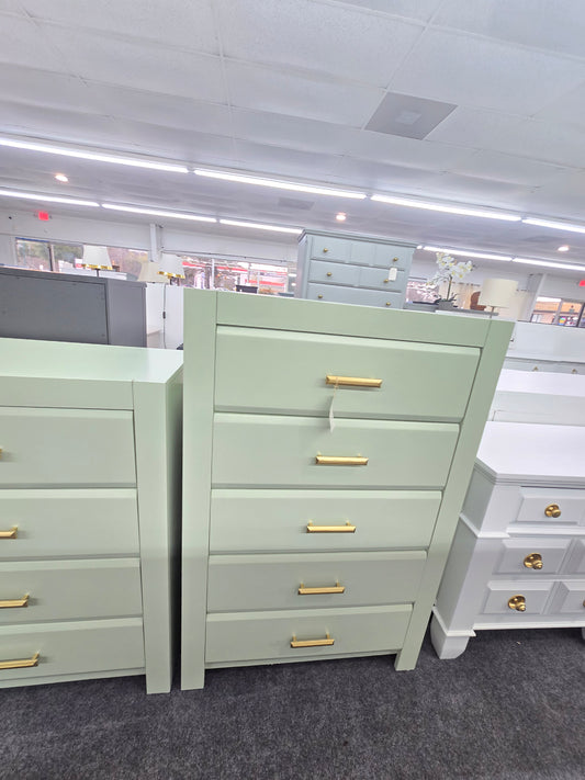 Classic 5 drawers green chest