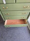 Solid wood green chest