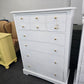 Solid wood white lacquered chest