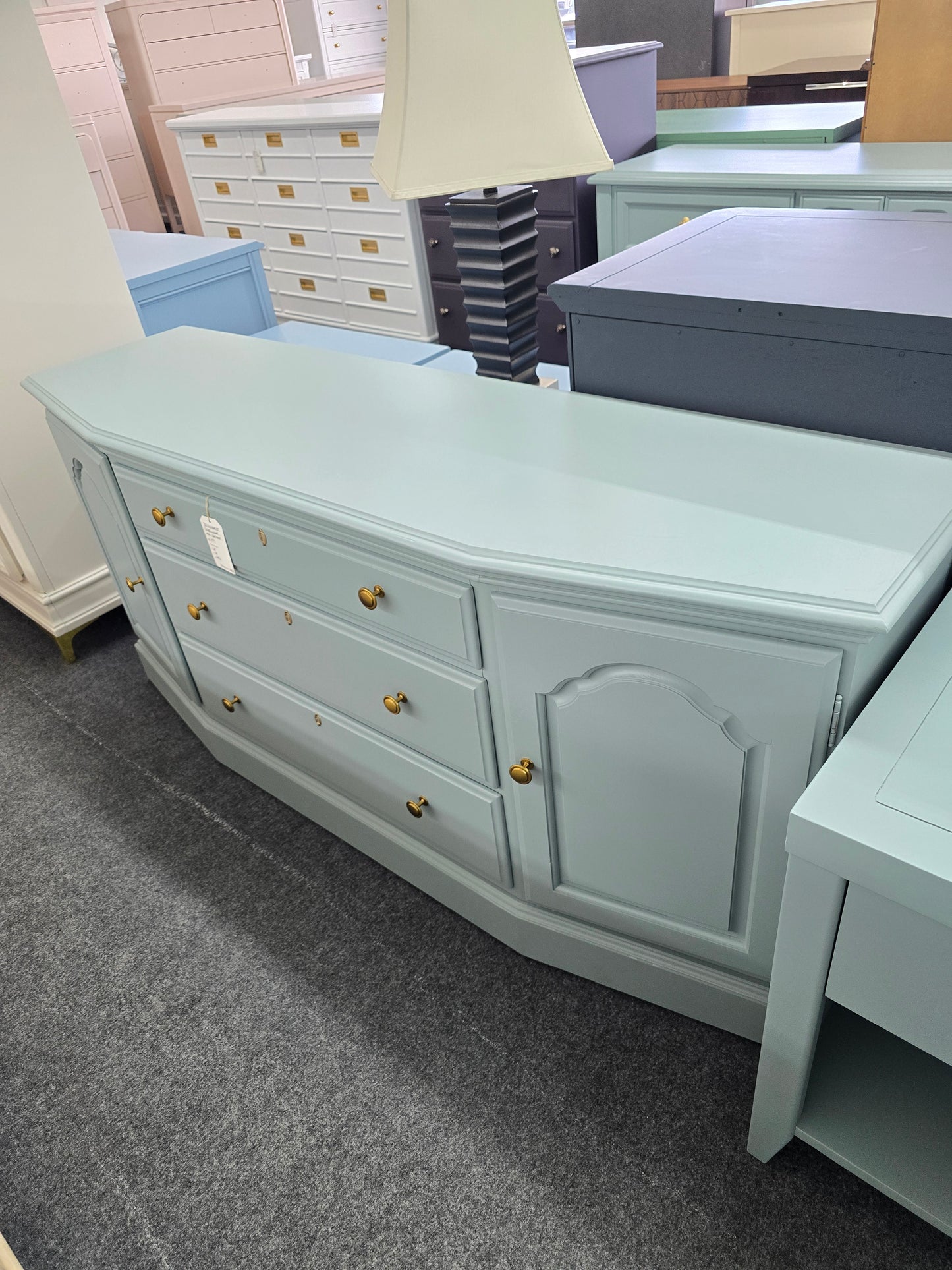 Solid wood BERNHARDT  teal cabinet