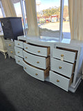 Light blue lacquer 9 drawers dresser