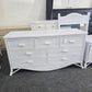 White lacquered bamboo & rattan dresser
