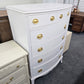 Bowfront pale pink chest