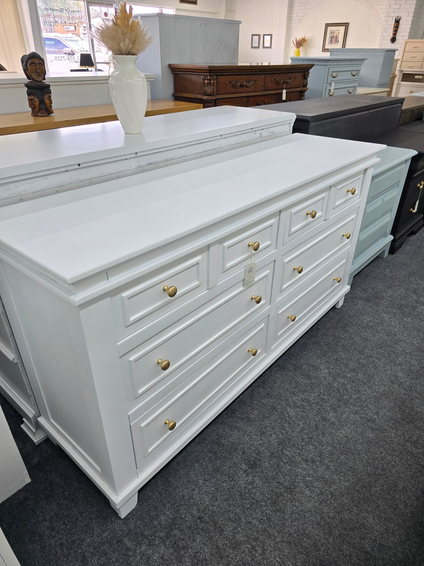 6 drawers white dresser