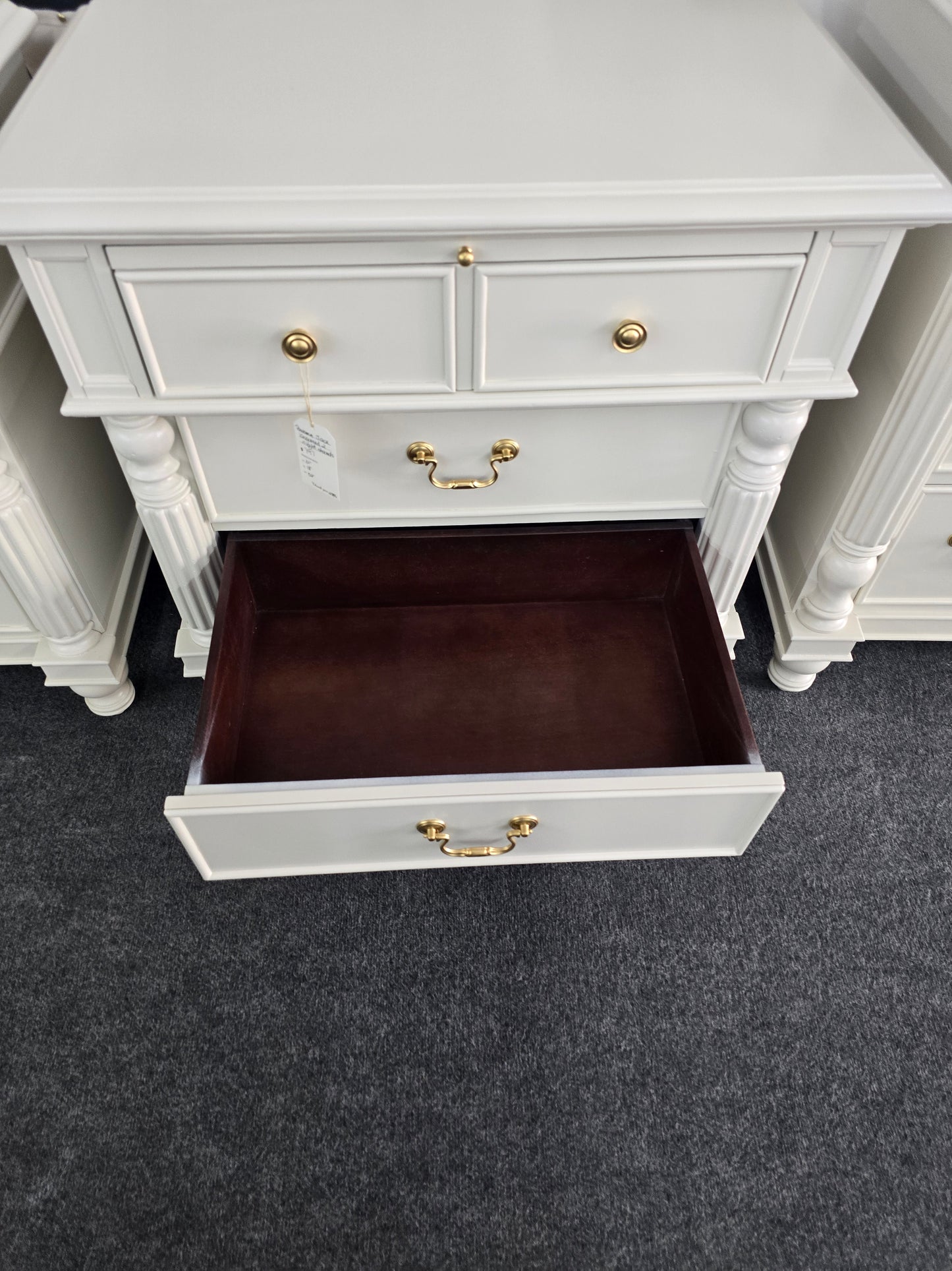 Pawama Jack solid wood cream lacquered pair of nightstands