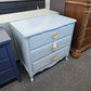 3 drawers small blue dresser
