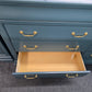 Green lacquered 8 drawers dresser