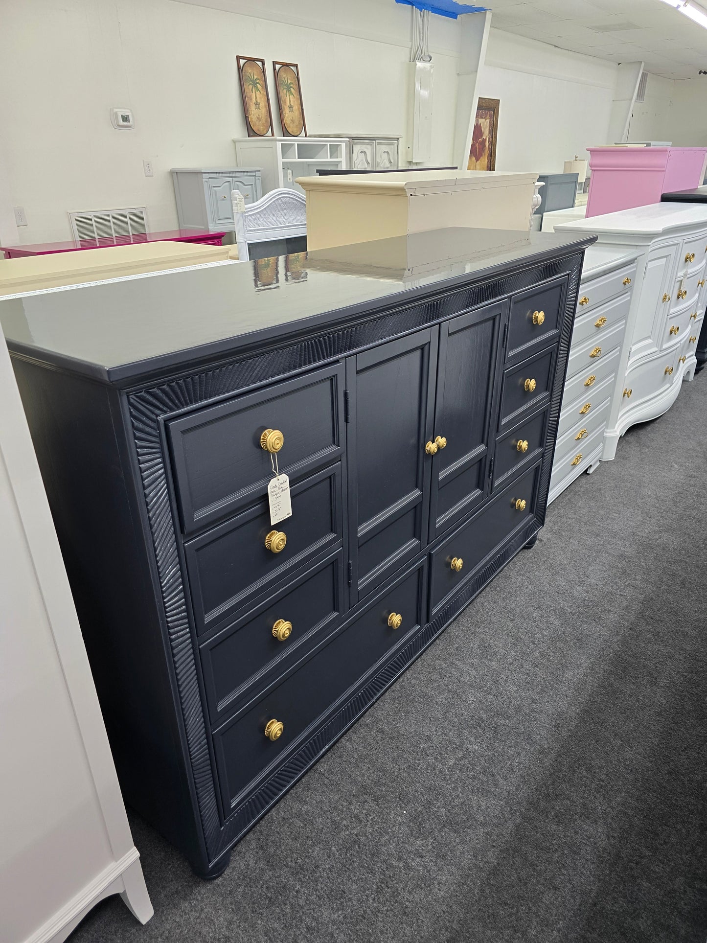 Cindy Crawford dark blue Lacquered dresser