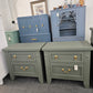Pewter green farmhouse pair of nightstands