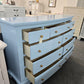 Blue Lacquered 9 drawers big dresser