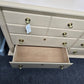 Beige lacquered 6 drawers dresser