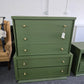Solid wood MCM green chest
