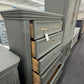 Pewter green carved chest