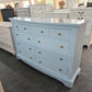 Blue Lacquered 9 drawers big dresser