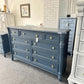 Bassett solid wood dark blue dresser