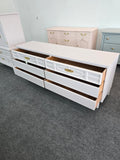 Mid century modern pale pink Bassett dresser
