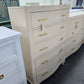 Cream lacquered bowfront chest