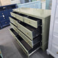 Olive green lacquered 9 drawers dresser