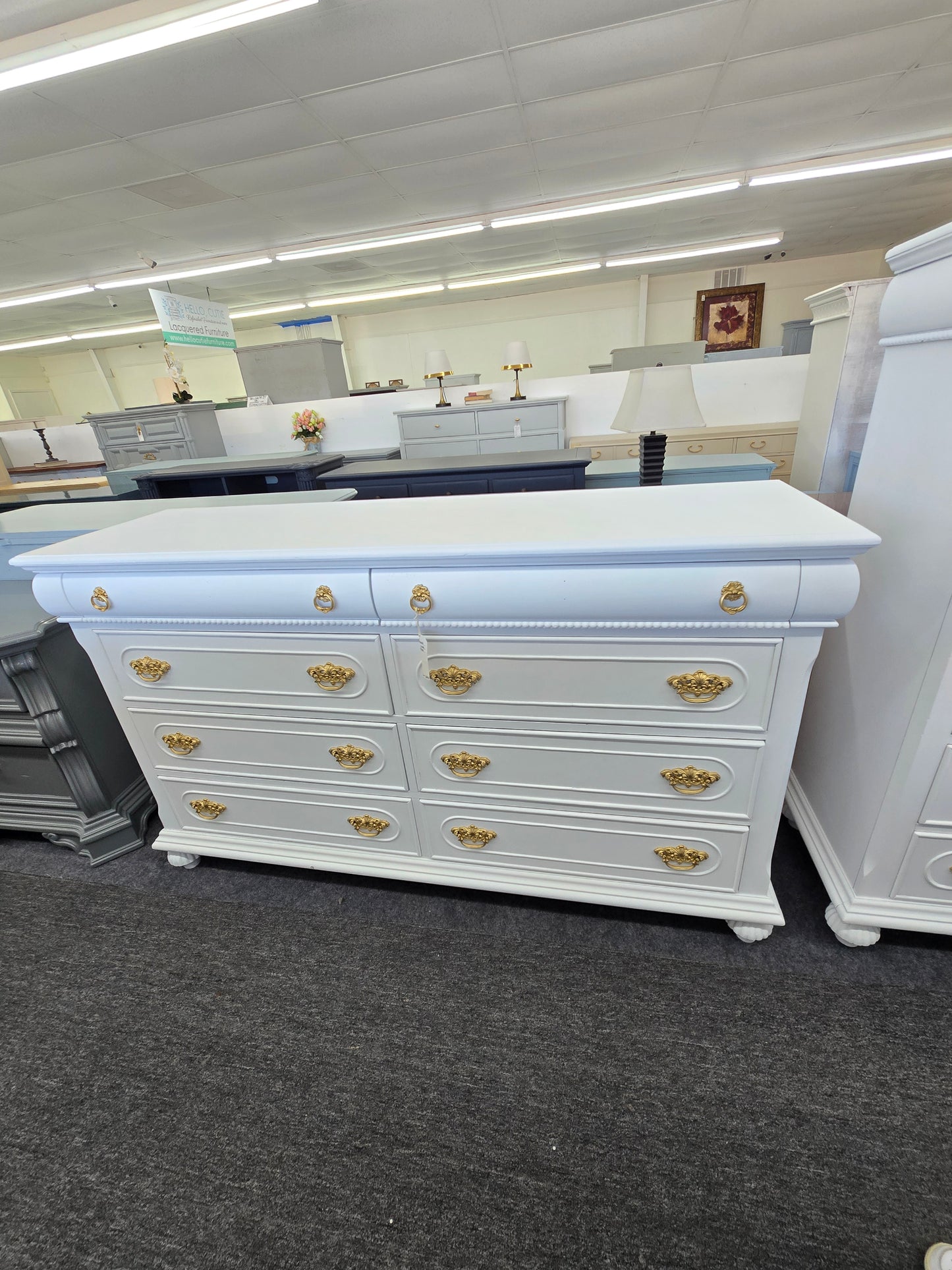Solid wood cute white dresser