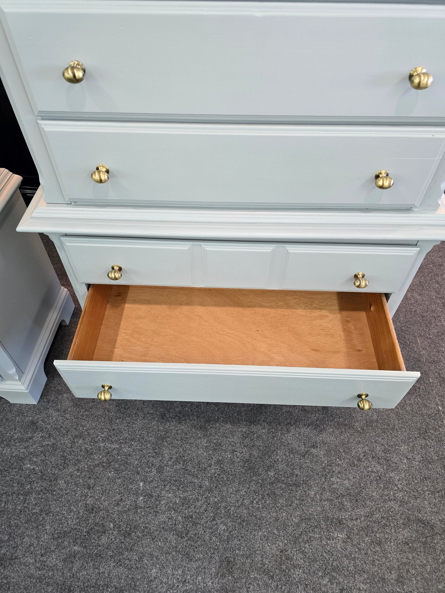 Kincaid solid wood tall gray chest