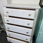 Solid wood white 5 drawers chest