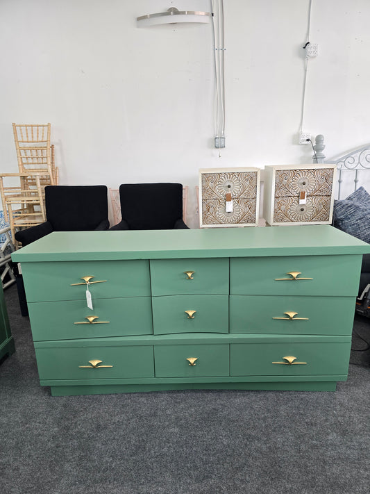 MCM green 9 drawers dresser
