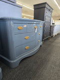 Blue lacquer gloss 7 drawers dresser